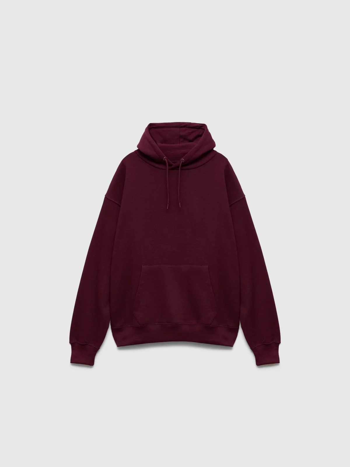 Camisola com capuz básica borgonha vista detalhe