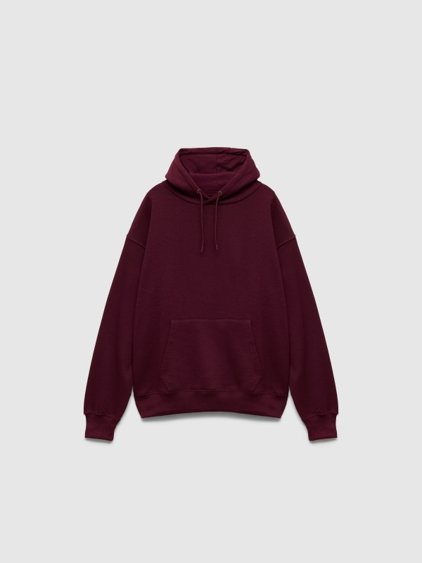  Basic black hooded sweatshirt burgundy front view