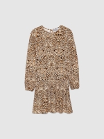 %Pto% Mini vestido com estampado animal off white vista frontal