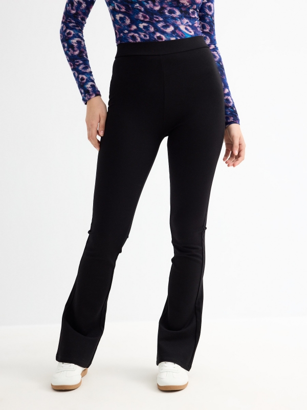 Legging flare crepe negro negro vista media frontal