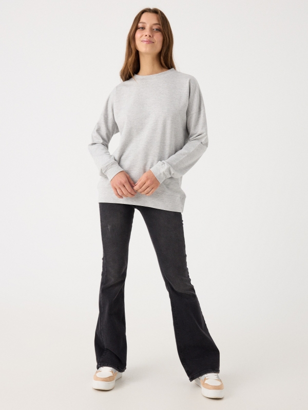 Basic sweatshirt grey front view