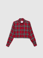 %Pto% Camisa crop de cuadros roja rojo vista frontal