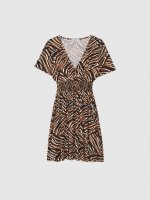 %Pto% Animal print mini dress multicolor