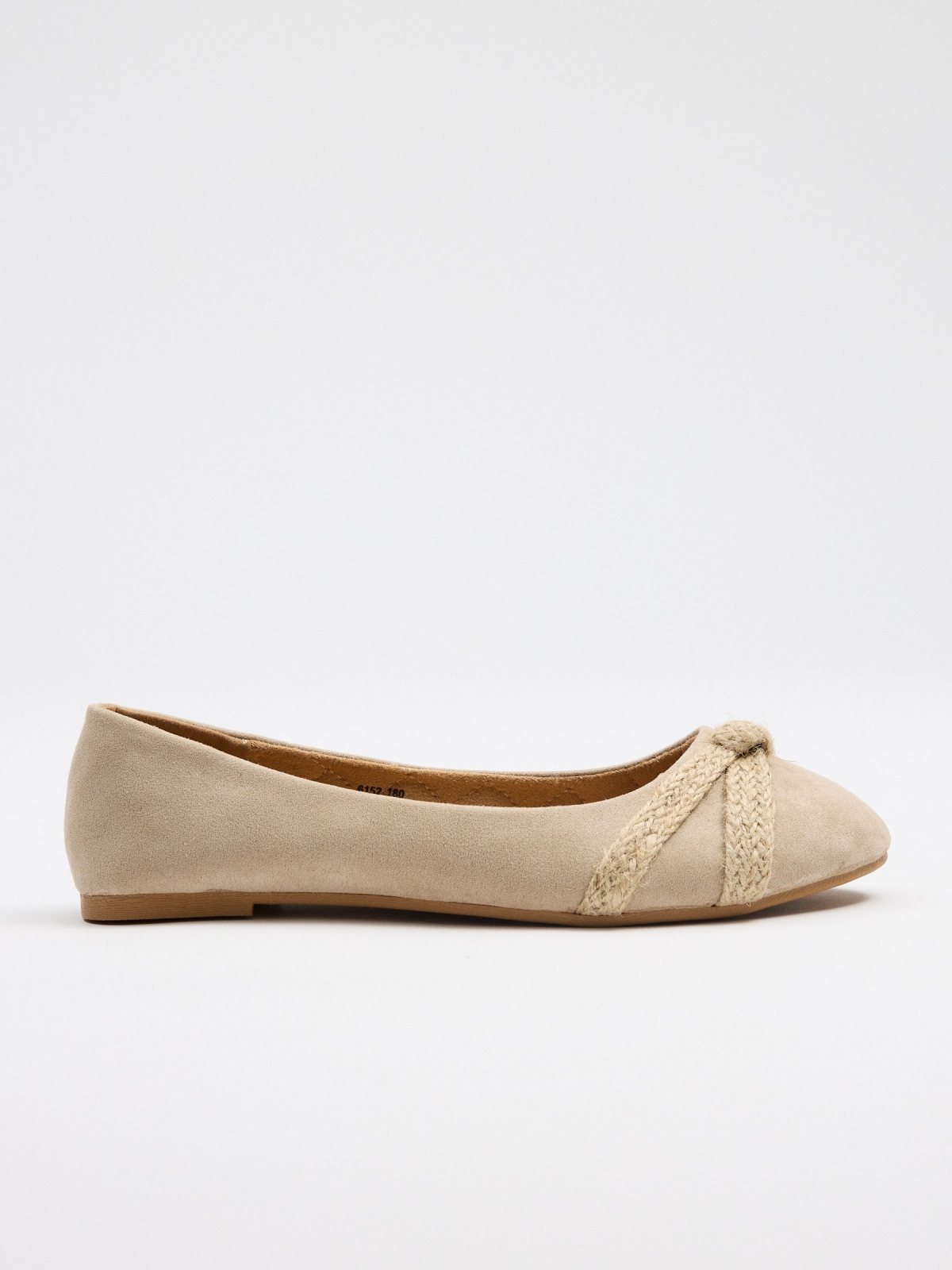 Ballerinas with crossed jute strap beige
