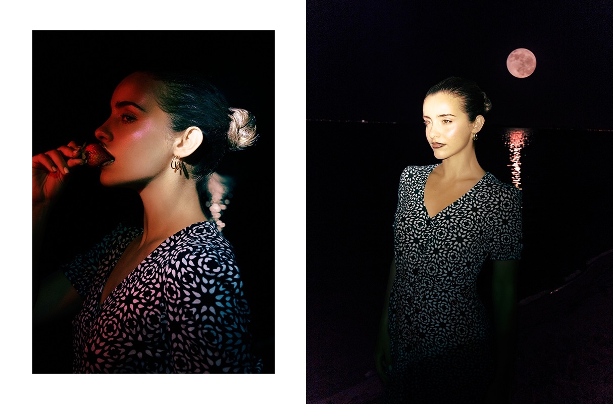 Button midi dress black middle front view