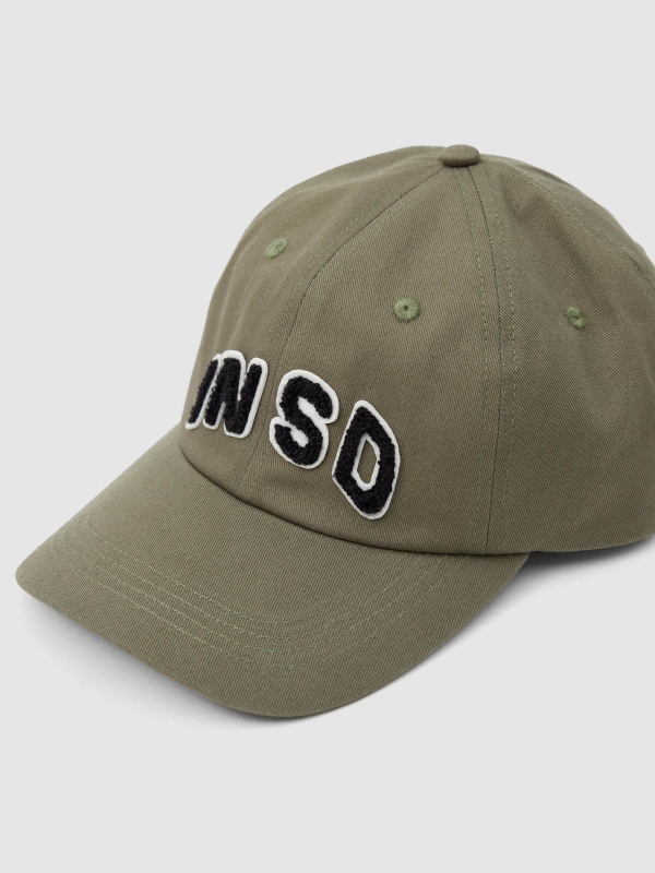 Gorra baseball INSD kaki vista detalle