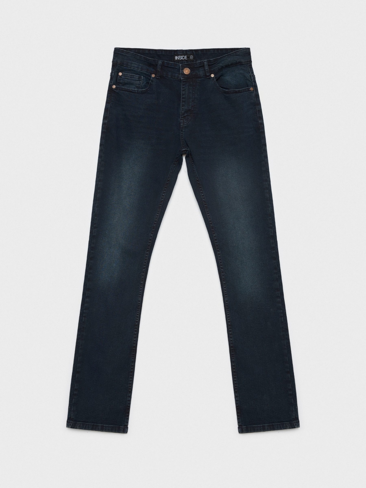  Navy blue slim jeans dark blue front view