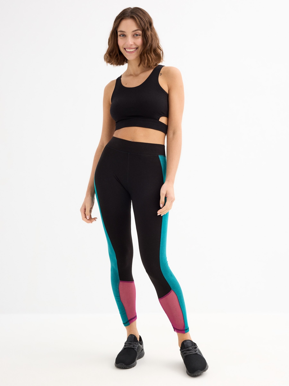 Leggings with print black general front view