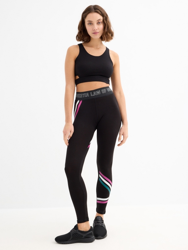 Leggings with print black general front view