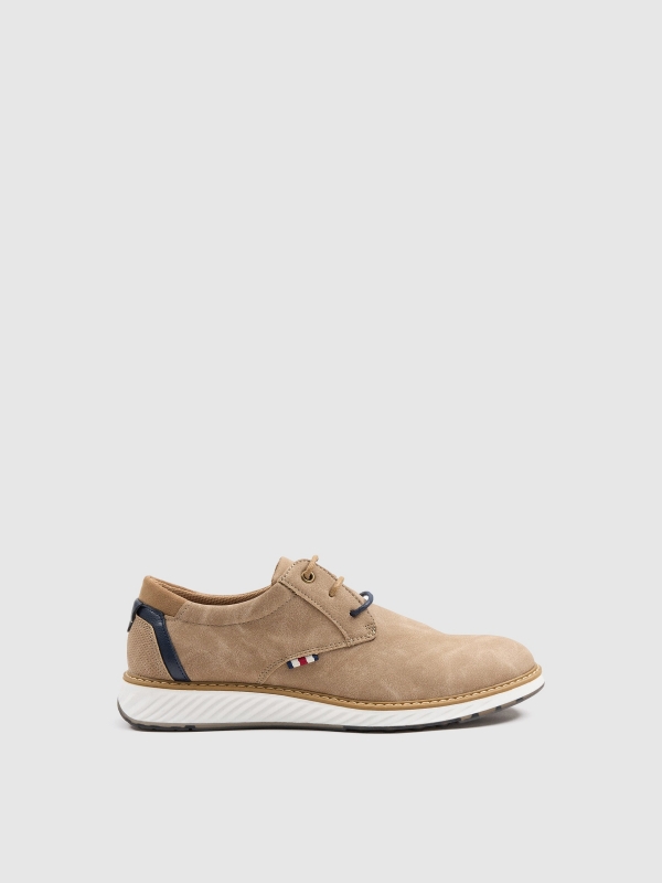 Sapato clássico Blucher bege areia