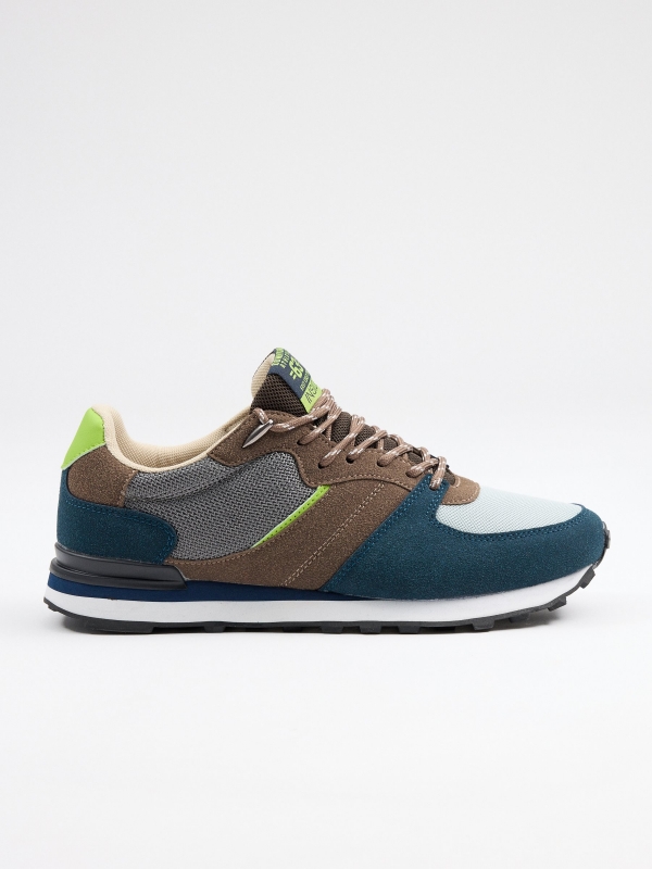 Brown casual sneaker petrol blue