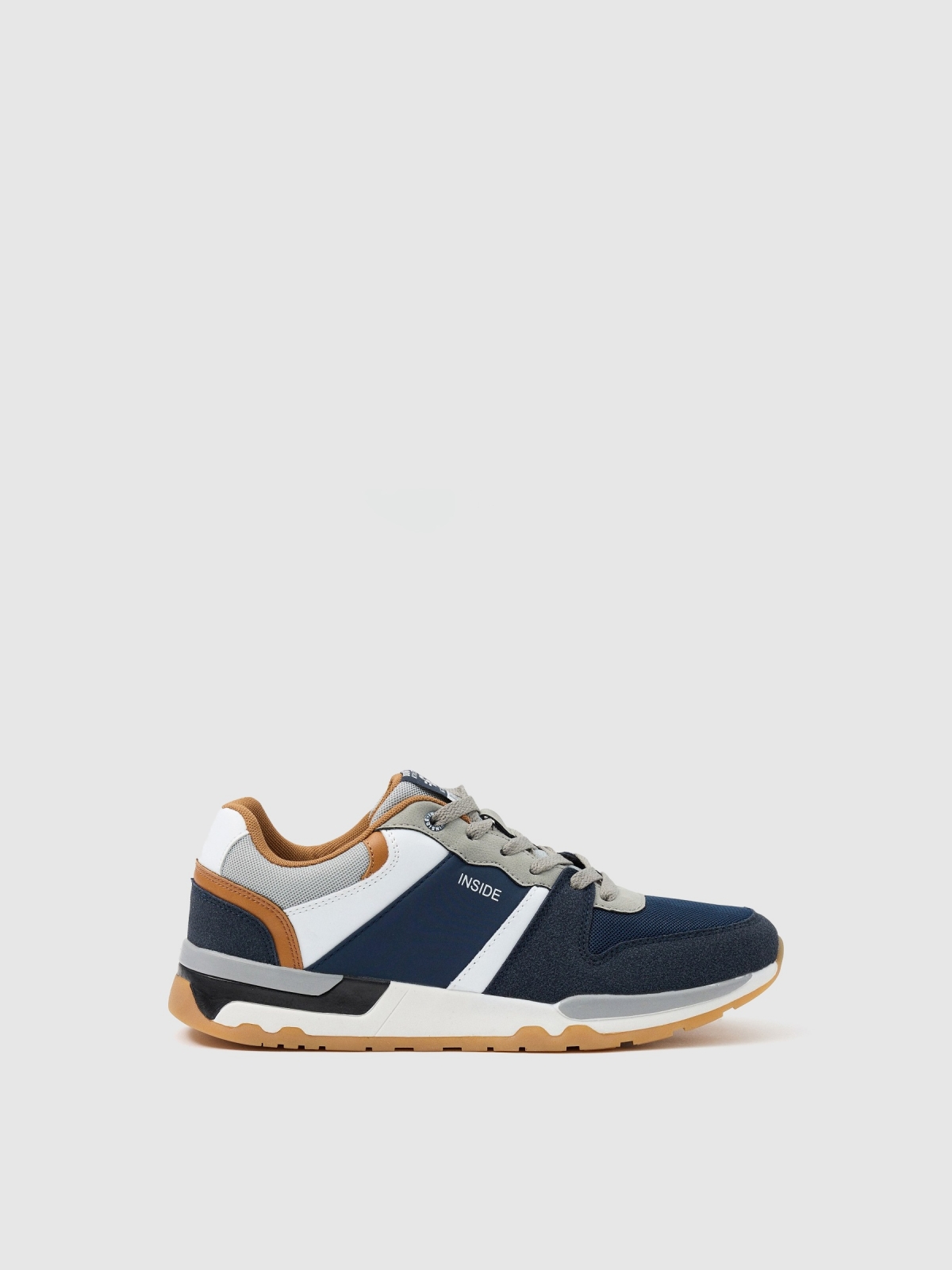 Nylon combined casual sneaker dark blue