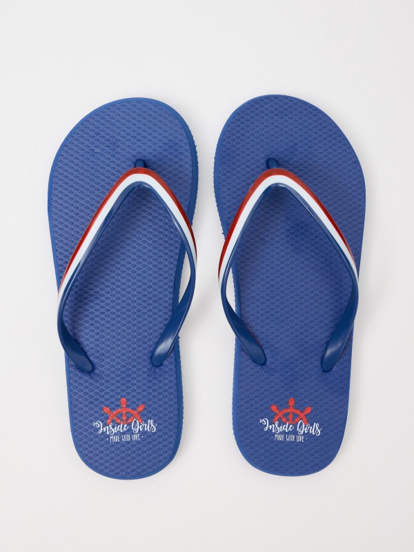 Beach flip flops sailor navy