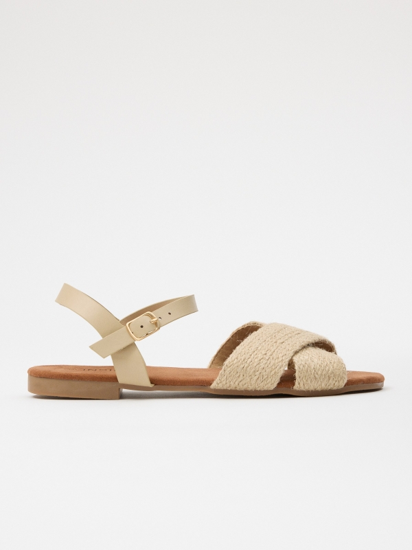 Natural jute crossed sandal sand