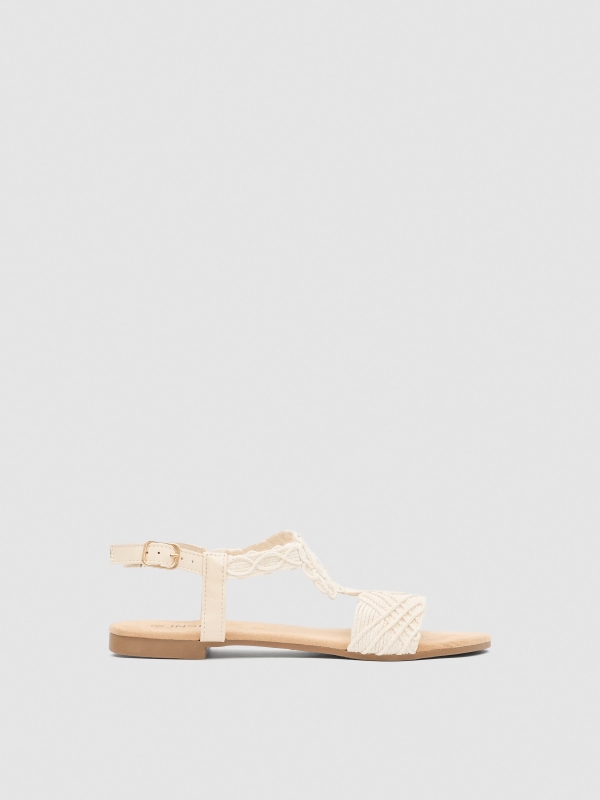 Sandália macramé off white