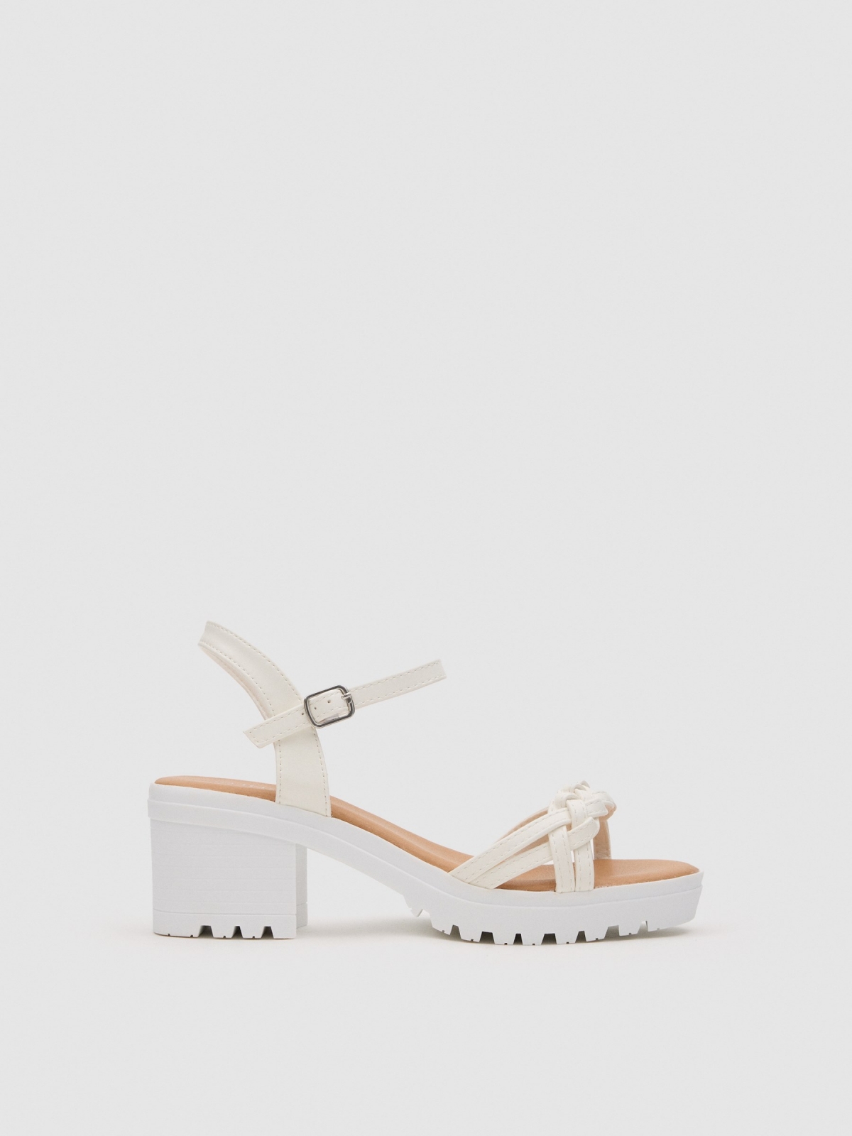 Braided straps sandal white