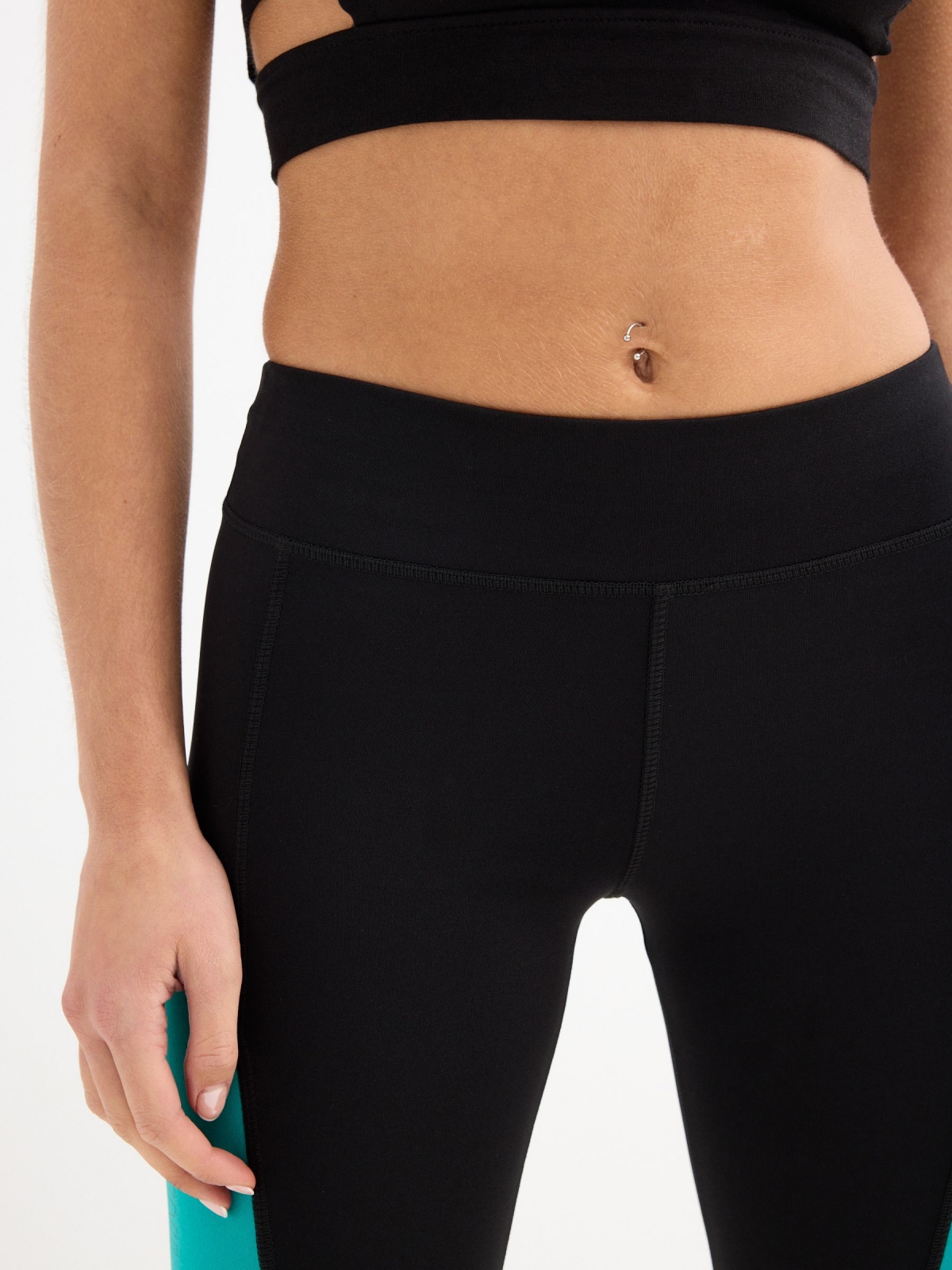 Leggings bloques azules negro vista detalle