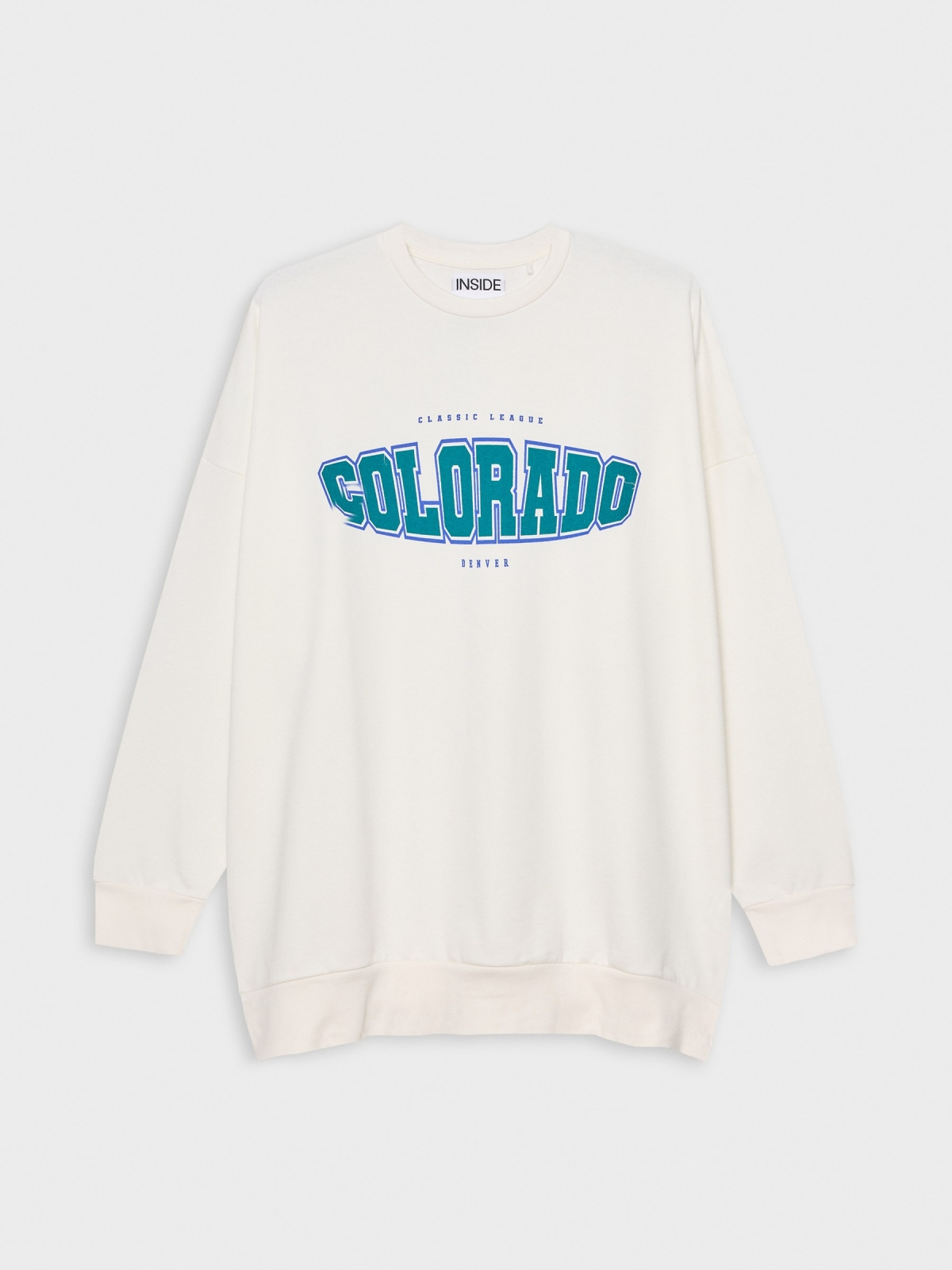  Oversized sweatshirt with print off white front view