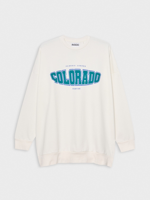  Oversized sweatshirt with print off white front view