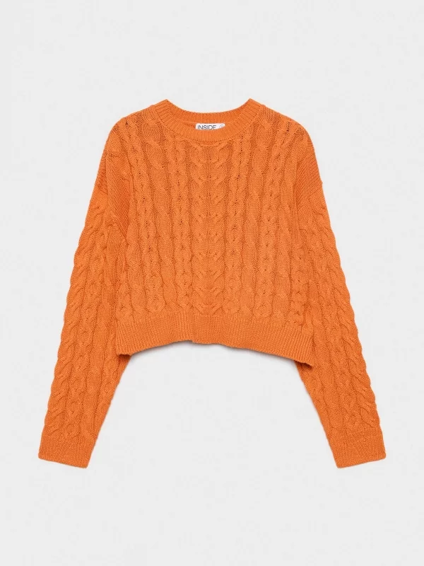  Round neck sweater orange front view