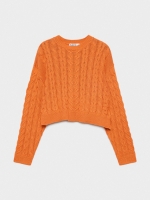 %Pto% Round neck sweater orange front view