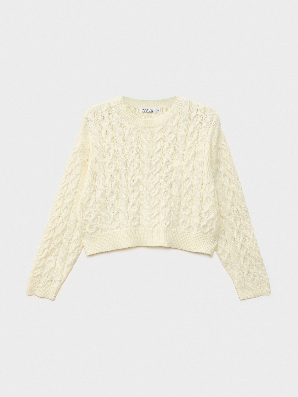 %Pto% Camisola de pescoço redondo off white vista frontal