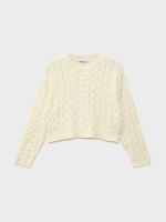 %Pto% Round neck sweater off white front view