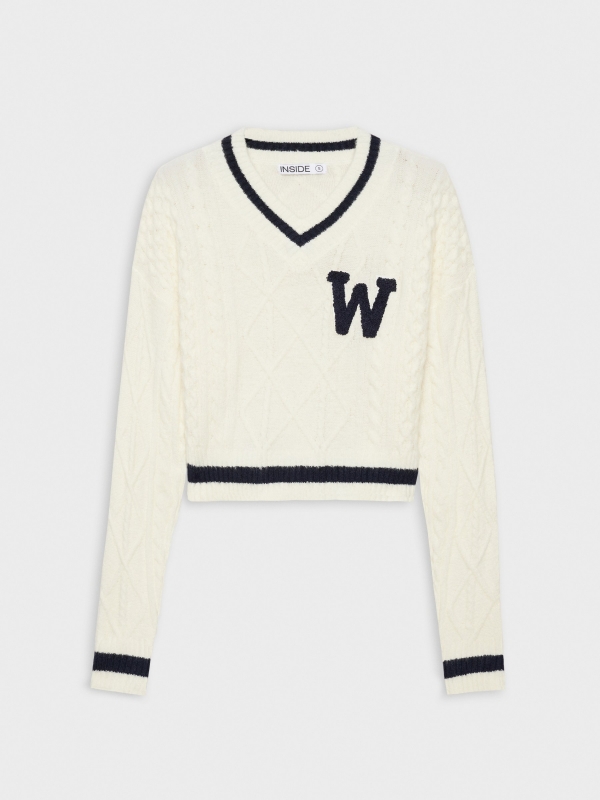  College sweater off white front view