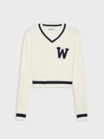 %Pto% Jersey college blanco roto vista frontal