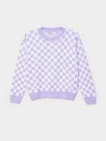 %Pto% Checkered jacquard sweater lilac front view