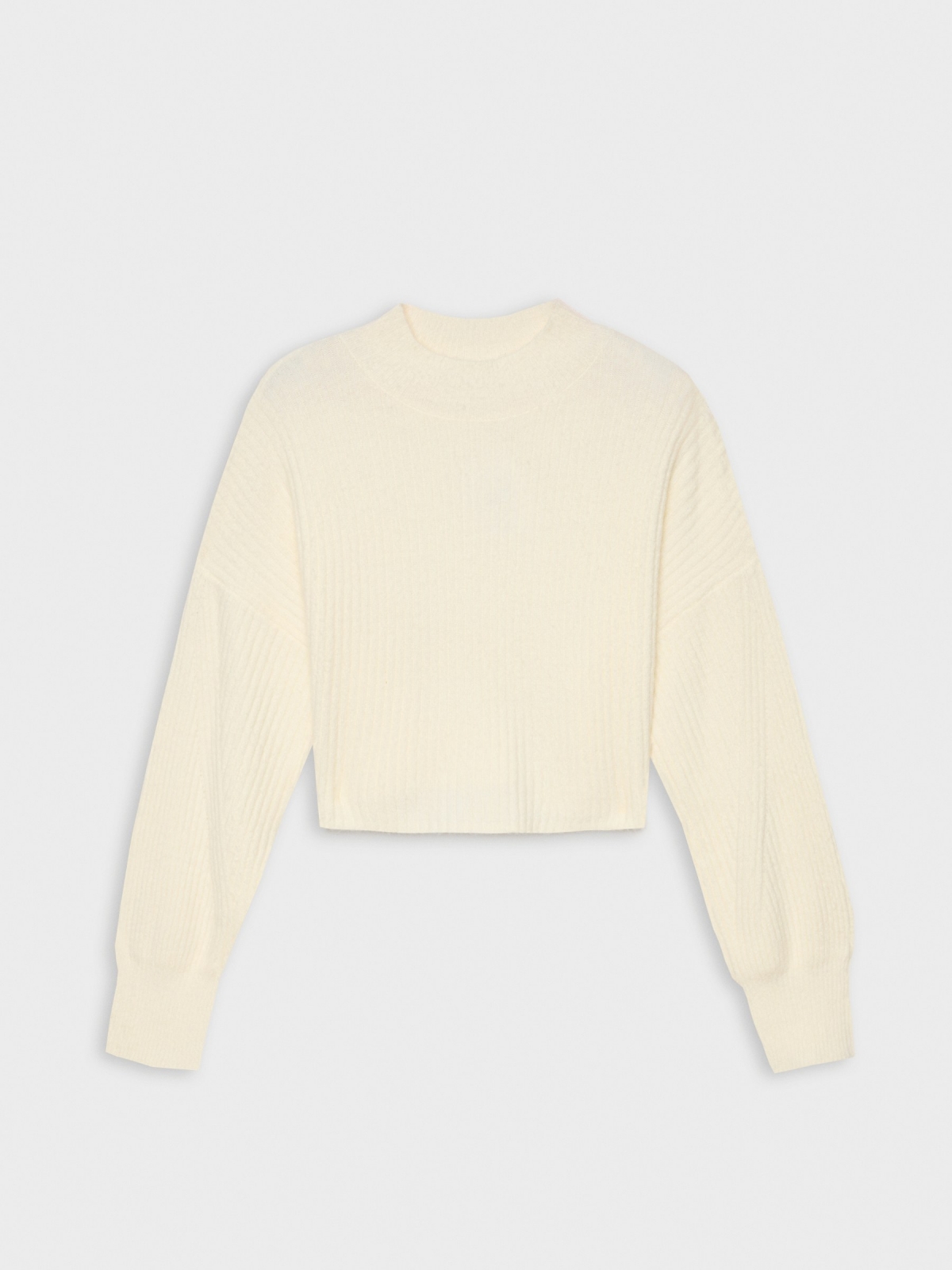  Perkins neck ribbed jumper off white front view