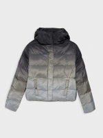 %Pto% Gradient quilted jacket black front view