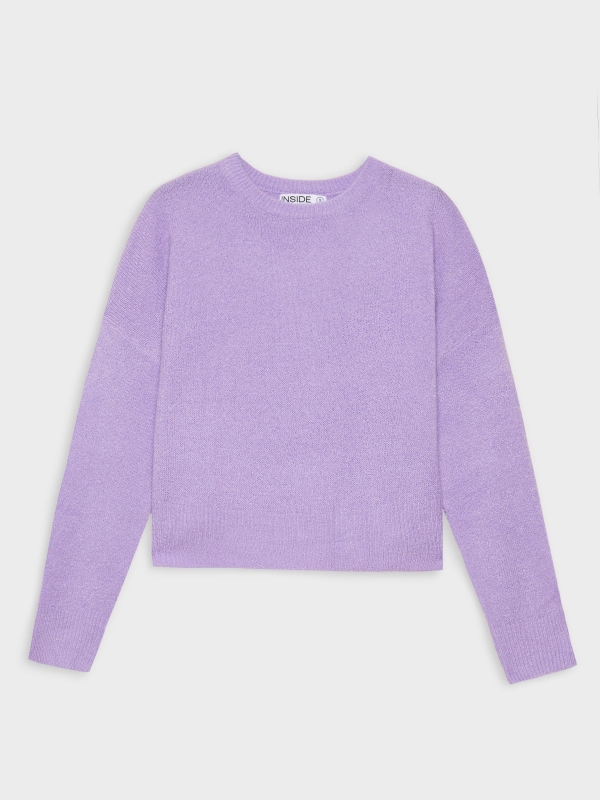  Shoulder seam sweater lilac front view