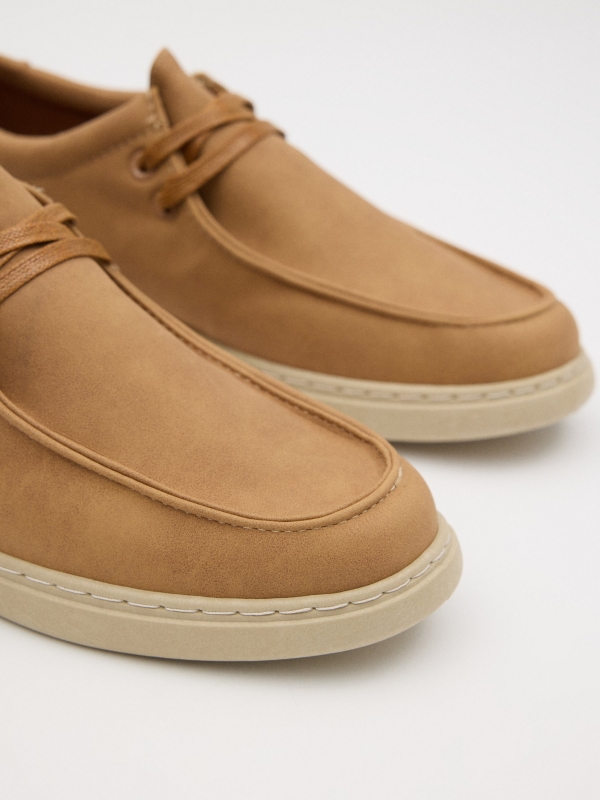 Casual Yellow Washed Bordon Sneaker ochre zenithal view