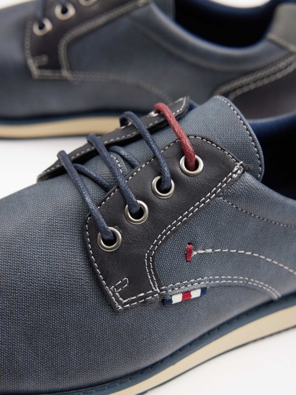 Classic blucher shoe navy detail view