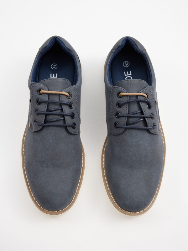 Classic blucher shoe navy zenithal view