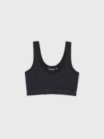 %Pto% Seamless ribbed top black front view