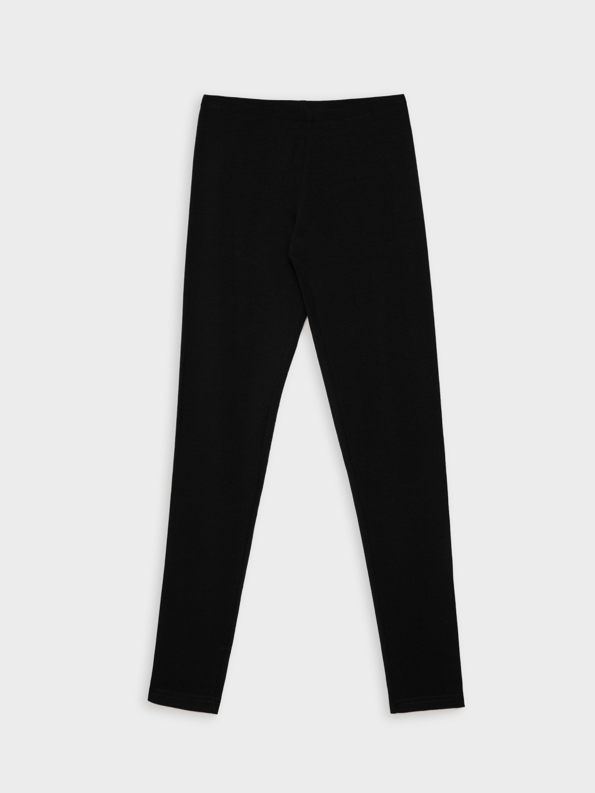  Basic black high waisted leggings black front view