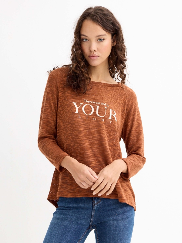 Your Light T-shirt brown middle front view