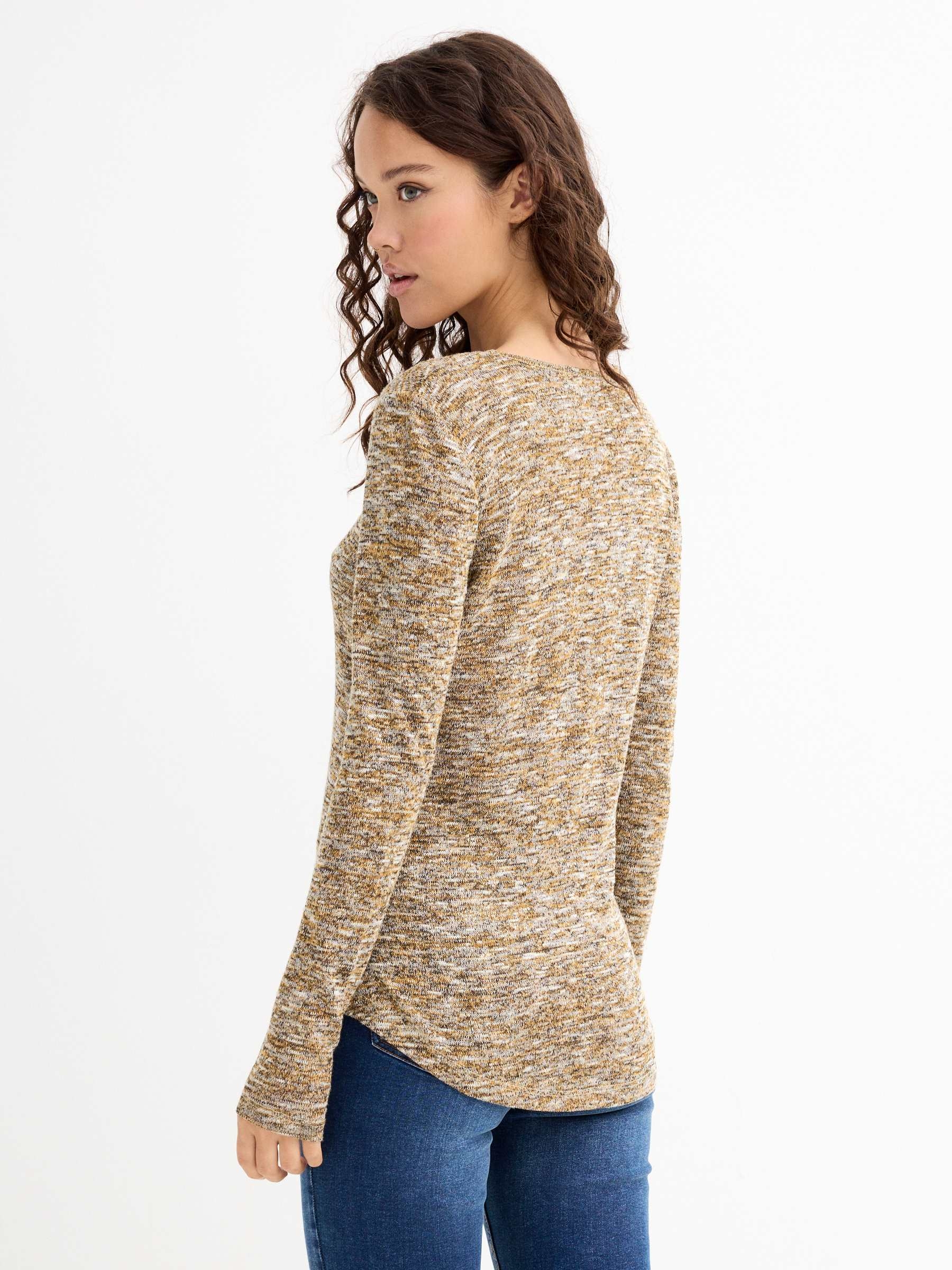 Marbled T-shirt with zipper yellow middle front view