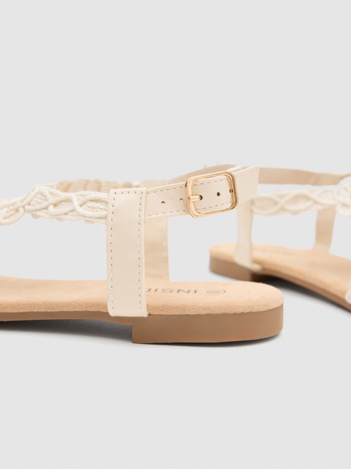 Macrame sandal off white detail view