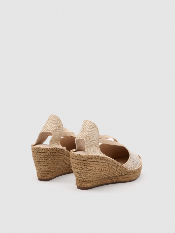 Glitter espadrilles off white 45º back view