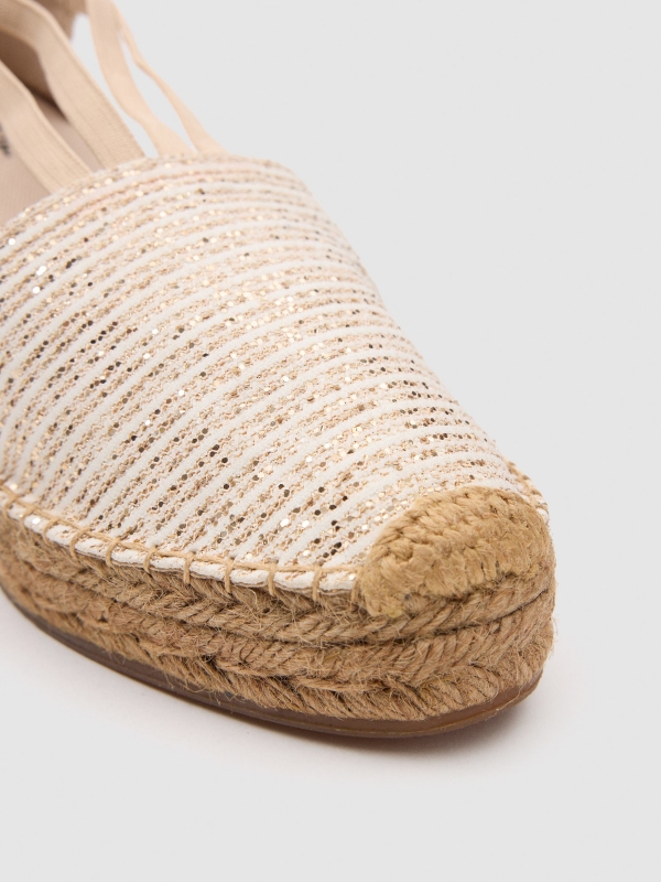 Glitter espadrilles off white detail view