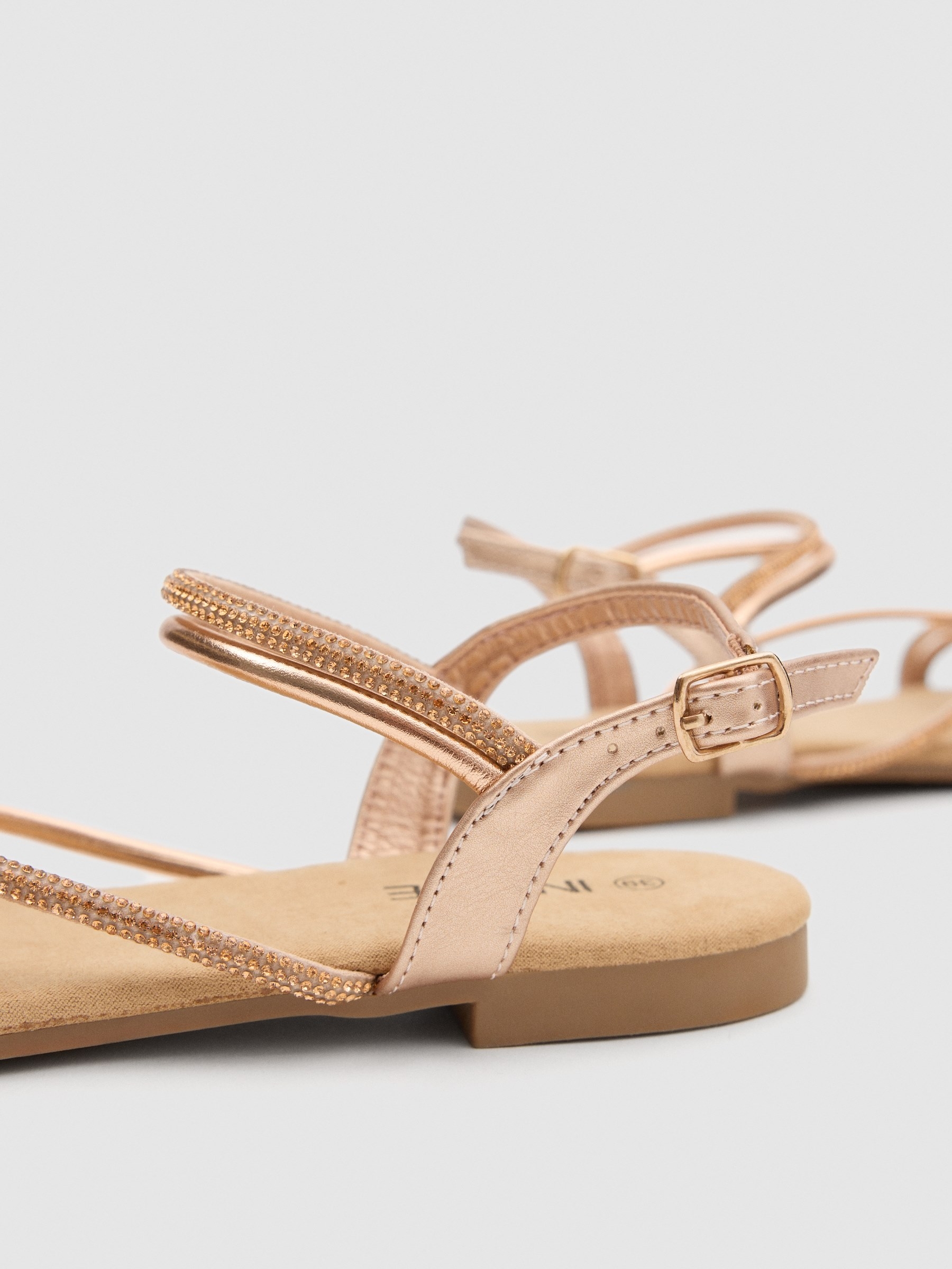 Metallic straps sandal golden/silver