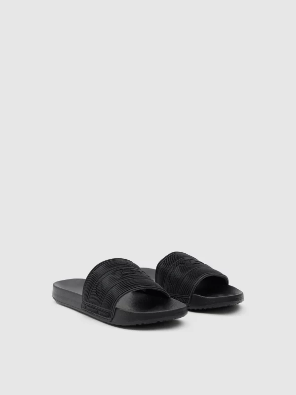 Chanclas pala confort negro vista lateral