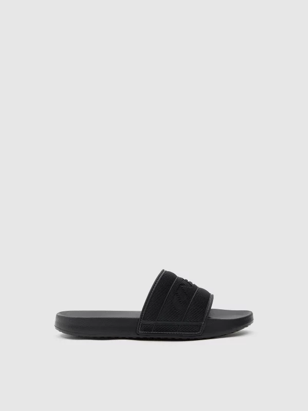 Chanclas pala confort negro vista trasera 45º