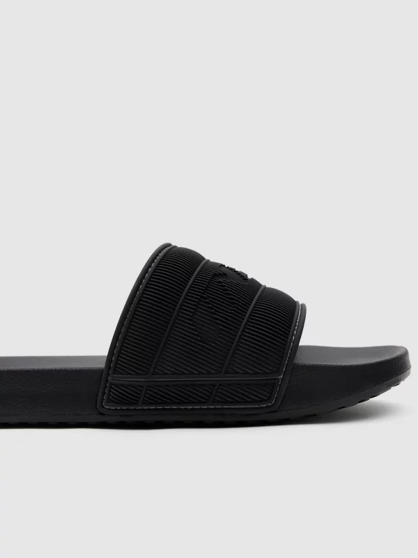 Chanclas pala confort negro vista detalle