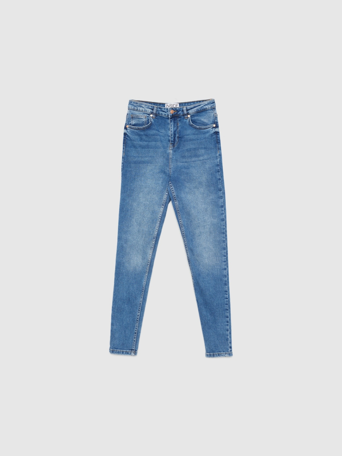  Mid-rise skinny jeans dark blue front view