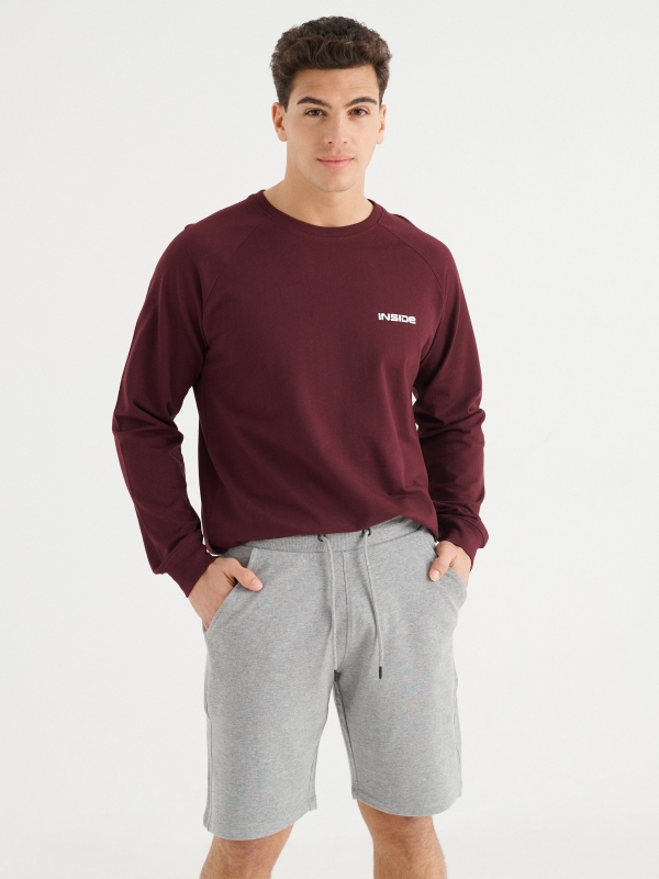 Basic jogger shorts light grey middle front view