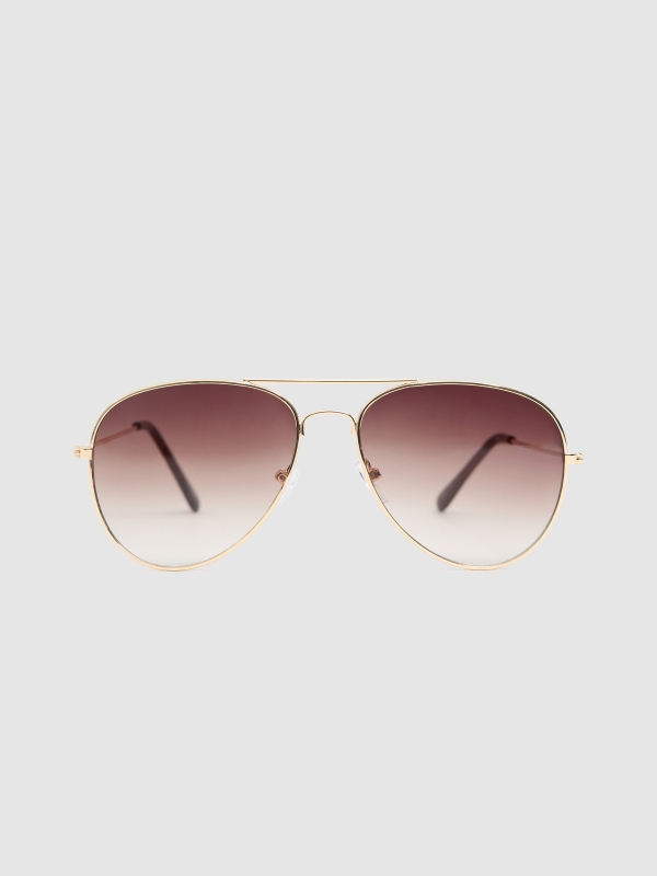 Gold frame aviator glasses golden